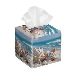 Beach Starfish Shells Tissue Box Cover Square, Waterproof Leather Tissue Box Holder Portable Dispenser Modern Home Decoration for Bathroom Car Nightstand Vanity Beach Starfish Shells Tissue Box Cover Square, Waterproof Leather Tissue Box Holder Portable Dispenser Modern Home Decoration for Bathroom Car Nightstand Vanity