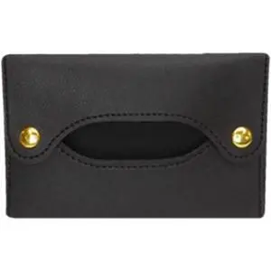 Black Leather Pocket Tissue Holder, Travel Storage Pouch, Paper Towel Case Dispenser Black Leather Pocket Tissue Holder, Travel Storage Pouch, Paper Towel Case Dispenser