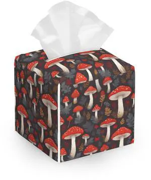 Tissue Box Cover,Retro Wild Mushrooms Leather Tissue Holder Organizer Portable Square Decorative Facial Paper Case for Home Office Bathroom Vanity Countertop Tissue Box Cover,Retro Wild Mushrooms Leather Tissue Holder Organizer Portable Square Decorative Facial Paper Case for Home Office Bathroom Vanity Countertop