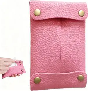Pocket Tissue Holder for Purse, Soft Tissue Box Reusable Tissue Travel Pouch Paper Box Bag for Face Towels (Pink) Pocket Tissue Holder for Purse, Soft Tissue Box Reusable Tissue Travel Pouch Paper Box Bag for Face Towels (Pink)