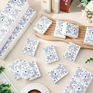 50 Pcs Wedding Pocket Tissue Packs Happy Tears Facial Tissues Blue Floral Bow Heart Travel Size Tissue for Bridal Shower Welcome Bags Party Favor 50 Pcs Wedding Pocket Tissue Packs Happy Tears Facial Tissues Blue Floral Bow Heart Travel Size Tissue for Bridal Shower Welcome Bags Party Favor