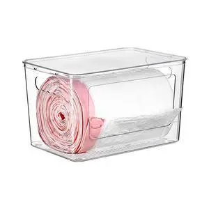 1 Pack Clear Trash Bag Holder, Stackable Garbage Bag Dispenser | Trash Bag Organizer for 13/30/33 Gallon Bags, Clear Organizer Bins for Under Kitchen Sink, Laundry Room Organization 1 Pack Clear Trash Bag Holder, Stackable Garbage Bag Dispenser | Trash Bag Organizer for 13/30/33 Gallon Bags, Clear Organizer Bins for Under Kitchen Sink, Laundry Room Organization