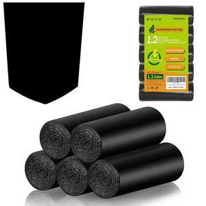 1.2-Gallon Trash Bags Small Garbage-Bags - 100 Counts Disposable Mini Size Biodegradable Unscented Black Bulk Can Liners Tiny Recycling for Kitchen Bathroom Office 1.2-Gallon Trash Bags Small Garbage-Bags - 100 Counts Disposable Mini Size Biodegradable Unscented Black Bulk Can Liners Tiny Recycling for Kitchen Bathroom Office