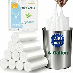 4 Gallon Trash Bags, 230 Counts Flexible & Durable Small Garbage Bags 24 x 19" Extra Thick Sturdy Trash Bag, Unscented & Easy Tearing 4-6 Gal Can Bin Plastic Bags for Home Office Kitchen Bathroom 4 Gallon Trash Bags, 230 Counts Flexible & Durable Small Garbage Bags 24 x 19" Extra Thick Sturdy Trash Bag, Unscented & Easy Tearing 4-6 Gal Can Bin Plastic Bags for Home Office Kitchen Bathroom