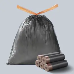 Small Trash Bags with Drawstring, 2.6-4 Gallon, Black | 75 Count Small Trash Bags with Drawstring, 2.6-4 Gallon, Black | 75 Count