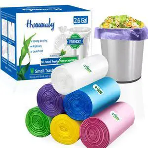 2.6 Gallon Small Trash Bags,Garbage Bag Bin Liners, 10 Liters Bin Bags Wastebasket Bags for home office kitchen Trash Can,Bathroom,Bedroom 300 Counts 6 Color 2.6 Gallon Small Trash Bags,Garbage Bag Bin Liners, 10 Liters Bin Bags Wastebasket Bags for home office kitchen Trash Can,Bathroom,Bedroom 300 Counts 6 Color