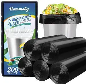 1 Gallon (Fit 1-1.2 Gal)200 pcs Small Black Trash Bags, Strong 1.2 Gallon Garbage Bags,Bathroom Trash Can Bin Liners,Mini Plastic Bags for Office,Waste Basket Liner,Fit 4.5,6 Liters-Black 1 Gallon (Fit 1-1.2 Gal)200 pcs Small Black Trash Bags, Strong 1.2 Gallon Garbage Bags,Bathroom Trash Can Bin Liners,Mini Plastic Bags for Office,Waste Basket Liner,Fit 4.5,6 Liters-Black