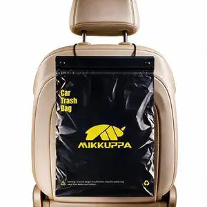 Disposable Car Trash Bags - 50 Count Hanging Trash Bag | 2+ Gallon Large Capacity, 5 Mil Thick Black Leakproof, Easy Tear Roll, Headrest Mount For Car SUV Truck Interior Headrest Disposable Car Trash Bags - 50 Count Hanging Trash Bag | 2+ Gallon Large Capacity, 5 Mil Thick Black Leakproof, Easy Tear Roll, Headrest Mount For Car SUV Truck Interior Headrest