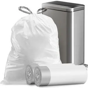 8 Gallon Trash Bags Drawstring | Strong Medium Kitchen Garbage Bag White Trash Can Liners, 22" x 23" , (34 Count) 8 Gallon Trash Bags Drawstring | Strong Medium Kitchen Garbage Bag White Trash Can Liners, 22" x 23" , (34 Count)
