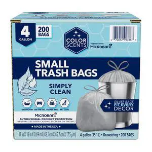 4 Gallon Small Trash Bags Drawstring 200 Count Simply Clean 4 Gallon Small Trash Bags Drawstring 200 Count Simply Clean