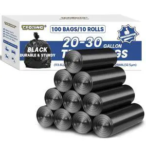 20-30 Gallon Trash Bags Bulk,30'' x 35'',1.28 Mil,Black,100 Ct | Large 20+ Gal Garbage Bag Unscented,Heavy Duty Can Liners,Fit 75 - 112 Liter Bins,for Kitchen Home Office Commercial Outdoor 20-30 Gallon Trash Bags Bulk,30'' x 35'',1.28 Mil,Black,100 Ct | Large 20+ Gal Garbage Bag Unscented,Heavy Duty Can Liners,Fit 75 - 112 Liter Bins,for Kitchen Home Office Commercial Outdoor