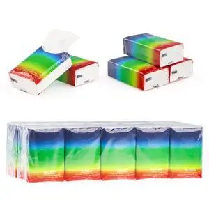 10 Pack Bulk Pocket Tissues, 3-Ply Soft Travel Tissue, Rainbow Gradient Design, 10 Sheets per Pack Individual Packs Portable Facial Tissues for, Office, School, and Daily Use 10 Pack Bulk Pocket Tissues, 3-Ply Soft Travel Tissue, Rainbow Gradient Design, 10 Sheets per Pack Individual Packs Portable Facial Tissues for, Office, School, and Daily Use