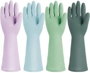 Cleaning Gloves for Dishwashing, 4 Pair Reusable Kitchen Gloves | Non-Slip and Flexible for Washing Dishes, Kitchen and Bathroom Cleaning Reusable, Household Clean Glove for Dish Pet Cleaning Gloves for Dishwashing, 4 Pair Reusable Kitchen Gloves | Non-Slip and Flexible for Washing Dishes, Kitchen and Bathroom Cleaning Reusable, Household Clean Glove for Dish Pet