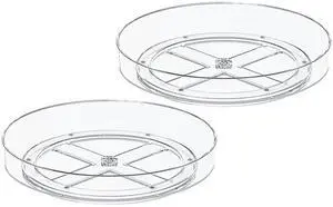 2 Pack 10 Inch Lazy Susan Turntable Organizer, Clear Rotating Spice Rack for Cabinet, Pantry, Kitchen Countertop and Fridge, Non-Slip Acrylic Spinning Tray for Bathroom Vanity 2 Pack 10 Inch Lazy Susan Turntable Organizer, Clear Rotating Spice Rack for Cabinet, Pantry, Kitchen Countertop and Fridge, Non-Slip Acrylic Spinning Tray for Bathroom Vanity