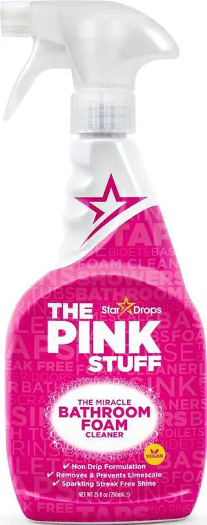 The Pink Stuff Miracle Bathroom Foam Cleaner, 25 Fl Oz | Removes & Prevents Limescale Sparkling Streak-Free Shine The Pink Stuff Miracle Bathroom Foam Cleaner, 25 Fl Oz | Removes & Prevents Limescale Sparkling Streak-Free Shine