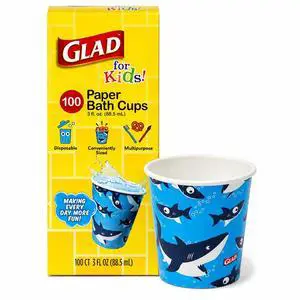 for Kids Sharks Disposable Paper Bath Cups, 3 Oz, 100 Count | Kid-friendly design, soak-proof, paper bathroom rinse cups for brushing teeth, fits little hands, for travel & everyday use for Kids Sharks Disposable Paper Bath Cups, 3 Oz, 100 Count | Kid-friendly design, soak-proof, paper bathroom rinse cups for brushing teeth, fits little hands, for travel & everyday use