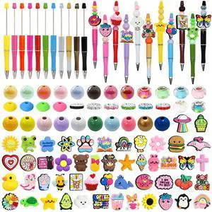 Random Different Beaded Pen Kit,120PCS Cute Colorful Pen Kits with Beadable Pens Beads and Silicone Focals,Bead Pens Making Kit for DIY Lover Gifts/Party Favor/Student Incentives Random Different Beaded Pen Kit,120PCS Cute Colorful Pen Kits with Beadable Pens Beads and Silicone Focals,Bead Pens Making Kit for DIY Lover Gifts/Party Favor/Student Incentives