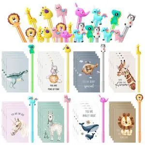 64 Pcs 64 Pcs First Day of School Students Gifts 32 Inspirational Pocket Mini Notebook Bulk with Pen 32 Cartoon Animal Pens Mini Notepads Back to School for Kids Classroom Prizes Party Gift 64 Pcs 64 Pcs First Day of School Students Gifts 32 Inspirational Pocket Mini Notebook Bulk with Pen 32 Cartoon Animal Pens Mini Notepads Back to School for Kids Classroom Prizes Party Gift