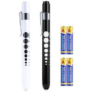 Pen Lights for Nurses Doctors, 2 Pack Reusable Medical PenLight with Pupil Gauge and Ruler, with 4 AAA Batteries for Nursing Students Essentials Pen Lights for Nurses Doctors, 2 Pack Reusable Medical PenLight with Pupil Gauge and Ruler, with 4 AAA Batteries for Nursing Students Essentials