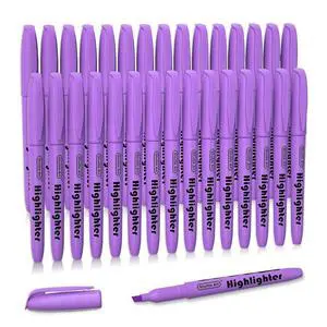 Highlighters, 30 Pack Purple Highlighter Pen Bright Colors, Chisel Tip Dry-Quickly Non-Toxic Highlighter Markers for Adults Teachers Students Highlighting in Home School Office Highlighters, 30 Pack Purple Highlighter Pen Bright Colors, Chisel Tip Dry-Quickly Non-Toxic Highlighter Markers for Adults Teachers Students Highlighting in Home School Office