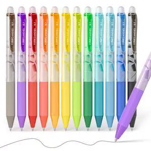 Retractable Erasable Gel Pen, Fine Point, 0.7mm, 12 Colors | Make Mistakes Disappear, Vibrant Assorted Color Erasable Pens for Writing, Planners & Crossword Puzzles Retractable Erasable Gel Pen, Fine Point, 0.7mm, 12 Colors | Make Mistakes Disappear, Vibrant Assorted Color Erasable Pens for Writing, Planners & Crossword Puzzles