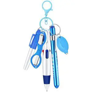 6 Pcs Nurse Pen Set RN Badge Accessories Essentials, Blue | Nurse Marker Pen, Retractable Ballpoint Pen, Keychain Clip, Foldable Scissors, LED Flashlight, Nurse Accessories 6 Pcs Nurse Pen Set RN Badge Accessories Essentials, Blue | Nurse Marker Pen, Retractable Ballpoint Pen, Keychain Clip, Foldable Scissors, LED Flashlight, Nurse Accessories