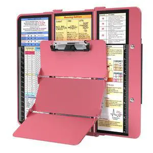 Nursing Clipboard Foldable, Foldable Clipboard w/Nursing Edition Cheat Charts,3 Layers Aluminum, Nurse Clip Board w/Low Profile Clip&Pen Clip Pocket for Students, Nurses and Doctors, Rose Nursing Clipboard Foldable, Foldable Clipboard w/Nursing Edition Cheat Charts,3 Layers Aluminum, Nurse Clip Board w/Low Profile Clip&Pen Clip Pocket for Students, Nurses and Doctors, Rose