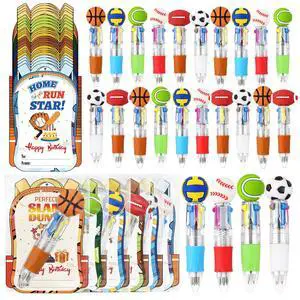 24 Sets Happy Birthday Classroom Gifts Sports Multicolor Pens in One 4-in-1 Cute Pens with Inspirational Cards Bulk Colorful Ballpoint Pen for Teacher Prize Supplies (Sports) 24 Sets Happy Birthday Classroom Gifts Sports Multicolor Pens in One 4-in-1 Cute Pens with Inspirational Cards Bulk Colorful Ballpoint Pen for Teacher Prize Supplies (Sports)