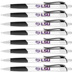 LSU Silver Barrel Grip Pen 8 Pack (2813) LSU Silver Barrel Grip Pen 8 Pack (2813)