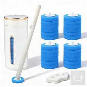 Disposable Toilet Brush, Toilet Bowl Cleaning System with Holder & 24 Count Wand Refill, No-Mess Clean Brush Starter Kit with 1 Toilet Wand, 1 Storage Caddy, 1 Fragrant Tablet (1 + 24) Disposable Toilet Brush, Toilet Bowl Cleaning System with Holder & 24 Count Wand Refill, No-Mess Clean Brush Starter Kit with 1 Toilet Wand, 1 Storage Caddy, 1 Fragrant Tablet (1 + 24)