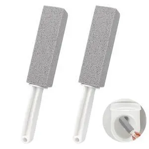 Pumice Cleaning Stone, 2 Pack Toilet Bowl Cleaner Toilet Brush, Gray | Non-Slip Long Plastic Handle, for Kitchen, Bath, Pool, Household Cleaning Pumice Cleaning Stone, 2 Pack Toilet Bowl Cleaner Toilet Brush, Gray | Non-Slip Long Plastic Handle, for Kitchen, Bath, Pool, Household Cleaning