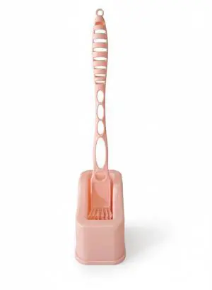 Plastic Double Hockey Shape Toilet Brush with Holder Stand, Multicolor, Nylon Bristles, Long Handle, Space-Saving Design, 15L x 11W x 49H Centimeters Plastic Double Hockey Shape Toilet Brush with Holder Stand, Multicolor, Nylon Bristles, Long Handle, Space-Saving Design, 15L x 11W x 49H Centimeters