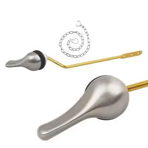 Toilet Handle Replacement Kit, Toilet Flush Handle with Stainless Steel Flapper Chains, Universal Toilet Lever for Most Side Mount Toilets, Brushed Nick Toilet Flush Lever Toilet Handle Replacement Kit, Toilet Flush Handle with Stainless Steel Flapper Chains, Universal Toilet Lever for Most Side Mount Toilets, Brushed Nick Toilet Flush Lever