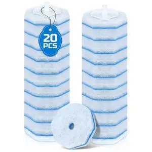 Disposable Toilet Brush Heads, 20 PCS Toilet Wand Refills Compatible with Clorox Toilet Wand Handles, Fiber Scrub Replacement Pads Disposable Toilet Brush Heads, 20 PCS Toilet Wand Refills Compatible with Clorox Toilet Wand Handles, Fiber Scrub Replacement Pads