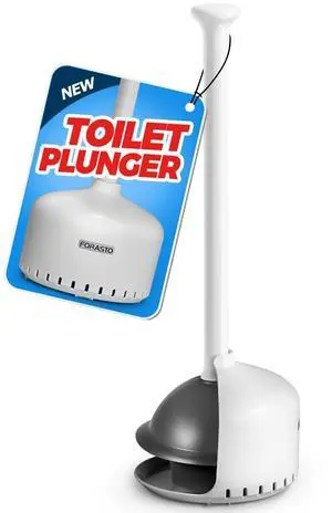 Toilet Plunger with Holder - Heavy Duty Bathroom Cleaning Tools | Plungers for Bathroom, Toilet Bowl Cleaners, Apartment Must Haves, Bathroom Decor Accessories, Home Essentials, White Toilet Plunger with Holder - Heavy Duty Bathroom Cleaning Tools | Plungers for Bathroom, Toilet Bowl Cleaners, Apartment Must Haves, Bathroom Decor Accessories, Home Essentials, White