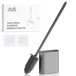 Modern Minimalist Silicone Grey Toilet Brush and Holder Set Pack of 1 Wall Mounted Toilet Bowl Brush Long Non-Slip Handle, Flexible Bristles for Self-Cleaning & Splash-Free, Easy-Rinse Design Modern Minimalist Silicone Grey Toilet Brush and Holder Set Pack of 1 Wall Mounted Toilet Bowl Brush Long Non-Slip Handle, Flexible Bristles for Self-Cleaning & Splash-Free, Easy-Rinse Design
