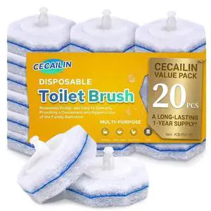 20pcs Disposable Toilet Brush Refills, Replacement Scrubber Heads | Compatible with most toilet cleaning wands and systems, easy disposable refill heads for quick bathroom cleaning 20pcs Disposable Toilet Brush Refills, Replacement Scrubber Heads | Compatible with most toilet cleaning wands and systems, easy disposable refill heads for quick bathroom cleaning