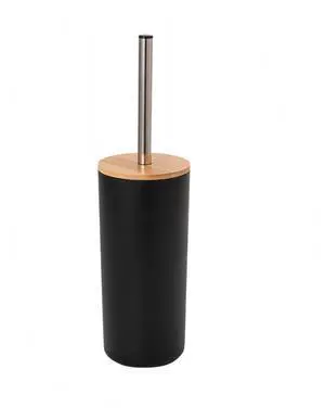Toilet Bowl Brush and Holder Set, Shatterproof Ceramic-Look Base & Odor-Locking Lid, Long Stainless Steel Handle Toilet Cleaner Brush (Black) Toilet Bowl Brush and Holder Set, Shatterproof Ceramic-Look Base & Odor-Locking Lid, Long Stainless Steel Handle Toilet Cleaner Brush (Black)