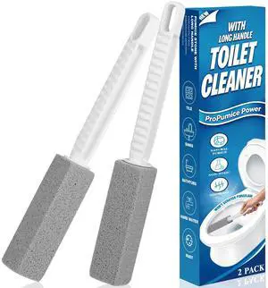 2 Pack Pumice Stone Toilet Bowl Cleaner with Long Handle | Powerfully Removes Toilet Bowl Rings, Rust & Lime, Ideal for Toilet Brush, BBQ Grills, Sink, Pool, Bathroom 2 Pack Pumice Stone Toilet Bowl Cleaner with Long Handle | Powerfully Removes Toilet Bowl Rings, Rust & Lime, Ideal for Toilet Brush, BBQ Grills, Sink, Pool, Bathroom
