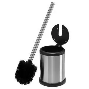 Toilet Brush and Holder | Self Closing Lid | 360 Degree Brush Head | Bathroom Cleaning | Compact Size | Storage and Organization | Stainless Steel Toilet Brush and Holder | Self Closing Lid | 360 Degree Brush Head | Bathroom Cleaning | Compact Size | Storage and Organization | Stainless Steel