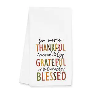 Thankful Grateful Blessed Kitchen Towels Gifts for Women Men, Thanksgiving Christian Decor Dish Towels, Fall Hand Towels Decoration for Bathroom, (16x24 inches) Thankful Grateful Blessed Kitchen Towels Gifts for Women Men, Thanksgiving Christian Decor Dish Towels, Fall Hand Towels Decoration for Bathroom, (16x24 inches)
