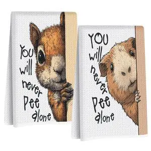 Funny Squirrel Guinea Pig Hand Towels, You Will Never Pee Alone Hand Towels | Squirrel Guinea Pig Gifts Waffle Weave Tea Towel for Toilet Home Bathroom Decor 24x14 Inch Funny Squirrel Guinea Pig Hand Towels, You Will Never Pee Alone Hand Towels | Squirrel Guinea Pig Gifts Waffle Weave Tea Towel for Toilet Home Bathroom Decor 24x14 Inch