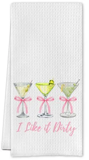 Dirty Martini Gift - Martini Accessories,Martini Gifts for Women,Coquette Pink Bows Kitchen Towels,Pink Bows Kitchen Bathroom Decor(16 X 24 Inches) Dirty Martini Gift - Martini Accessories,Martini Gifts for Women,Coquette Pink Bows Kitchen Towels,Pink Bows Kitchen Bathroom Decor(16 X 24 Inches)