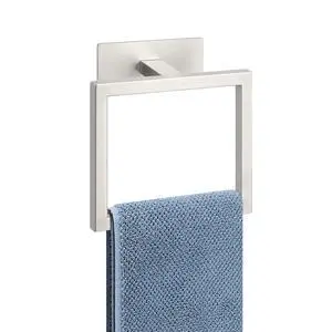 Bath Towel Ring, Square SUS304 Stainless Steel Hand Towel Holder for Bathroom, Modern Towel Hanger for Bath, Kitchen, 4-Inch Adhesive Base, Brushed Nickel Bath Towel Ring, Square SUS304 Stainless Steel Hand Towel Holder for Bathroom, Modern Towel Hanger for Bath, Kitchen, 4-Inch Adhesive Base, Brushed Nickel