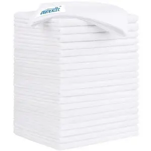 White Microfiber Cleaning Cloth 20 Pack 11.5 x 11.5 inch Microfiber Towels for Cars Ultra Absorbent Car Washing Cloth Lint Free Streak Free Cleaning Rags for Car, Kitchen Window White Microfiber Cleaning Cloth 20 Pack 11.5 x 11.5 inch Microfiber Towels for Cars Ultra Absorbent Car Washing Cloth Lint Free Streak Free Cleaning Rags for Car, Kitchen Window