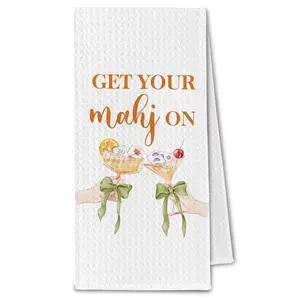 Mahjong Cocktail Kitchen Towels, mah Jong Decorative Bar Dish Tea Decorative Towels for Kitchen, Cocktail & Mahjong Gifts for Women Mah Jong Lovers, 16x24 Inch Mahjong Cocktail Kitchen Towels, mah Jong Decorative Bar Dish Tea Decorative Towels for Kitchen, Cocktail & Mahjong Gifts for Women Mah Jong Lovers, 16x24 Inch