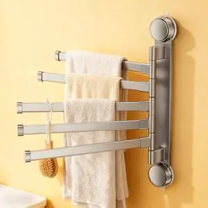 5 Tier Rotating Cup Towel Rack, Space Aluminum Wall Mounted Towel Holder 5 Tier Rotating Cup Towel Rack, Space Aluminum Wall Mounted Towel Holder