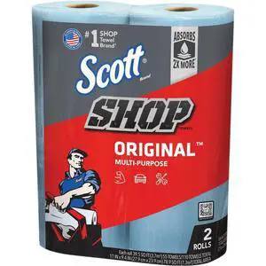Kimberly-Clark Professional 75040 Scott Shop Towels Pack of 2. Blue, 2 Rolls Kimberly-Clark Professional 75040 Scott Shop Towels Pack of 2. Blue, 2 Rolls