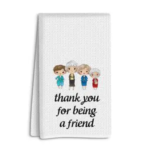 Funny Golden Kitchen Hand Dish Towel, Waffle Weave Sack Tea Towel, Friendship Birthday Gifts for Women Friend Thank You for Being A Friend Funny Golden Kitchen Hand Dish Towel, Waffle Weave Sack Tea Towel, Friendship Birthday Gifts for Women Friend Thank You for Being A Friend