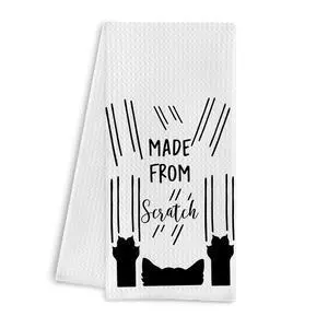 Scratch Made Funny Cat Towels, Black Cat Hand Towels for Bathroom & Kitchen, 16x24 Inch Scratch Made Funny Cat Towels, Black Cat Hand Towels for Bathroom & Kitchen, 16x24 Inch